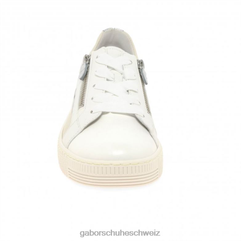 Schuhwerk Frauen Gabor Latte-Silber-Kombi Wemo-Trainer XTX02142