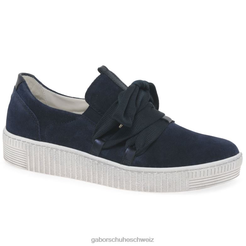 Schuhwerk Frauen Gabor Marine-Wildleder Lässige Walzer-Sneaker XTX02129