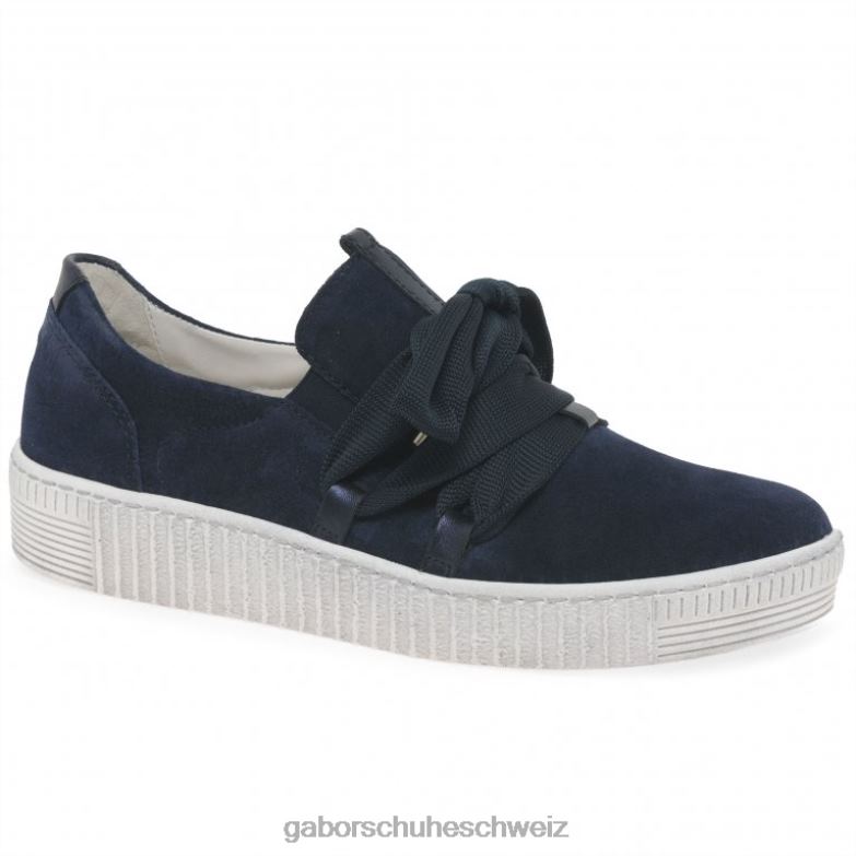 Schuhwerk Frauen Gabor Marine-Wildleder Lässige Walzer-Sneaker XTX02129
