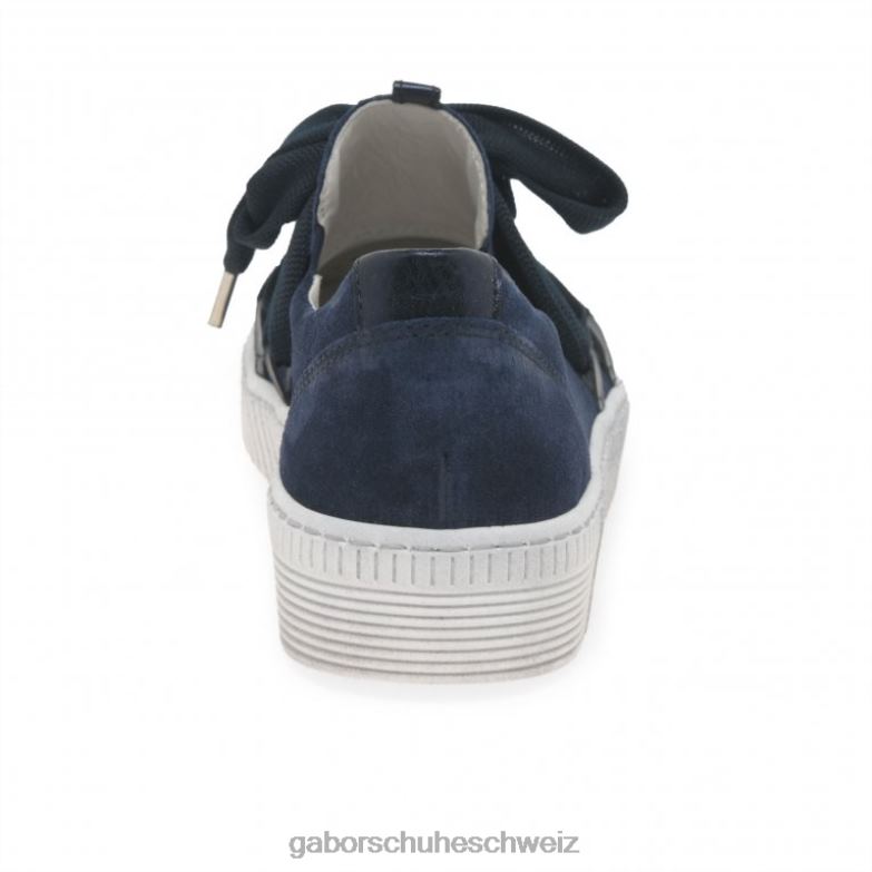 Schuhwerk Frauen Gabor Marine-Wildleder Lässige Walzer-Sneaker XTX02129