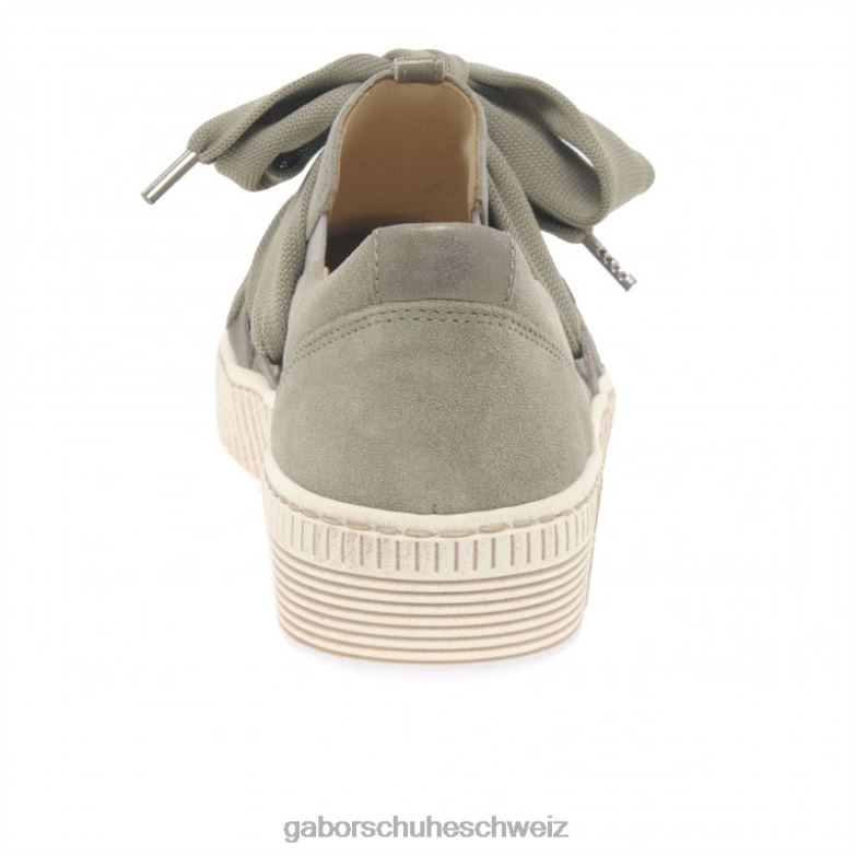 Schuhwerk Frauen Gabor Salvia/Bronze-Wildleder Lässige Walzer-Sneaker XTX02127