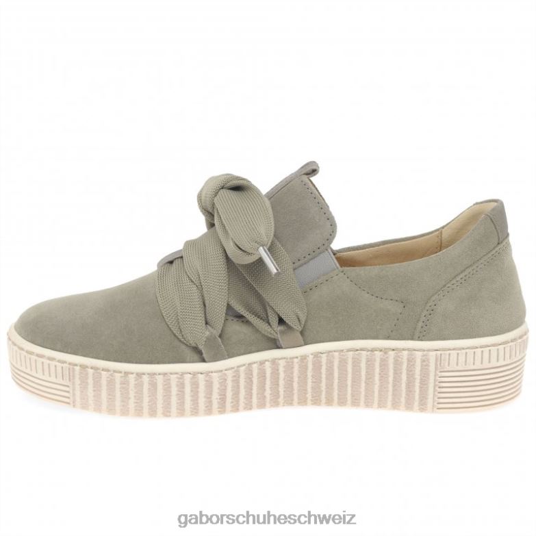 Schuhwerk Frauen Gabor Salvia/Bronze-Wildleder Lässige Walzer-Sneaker XTX02127