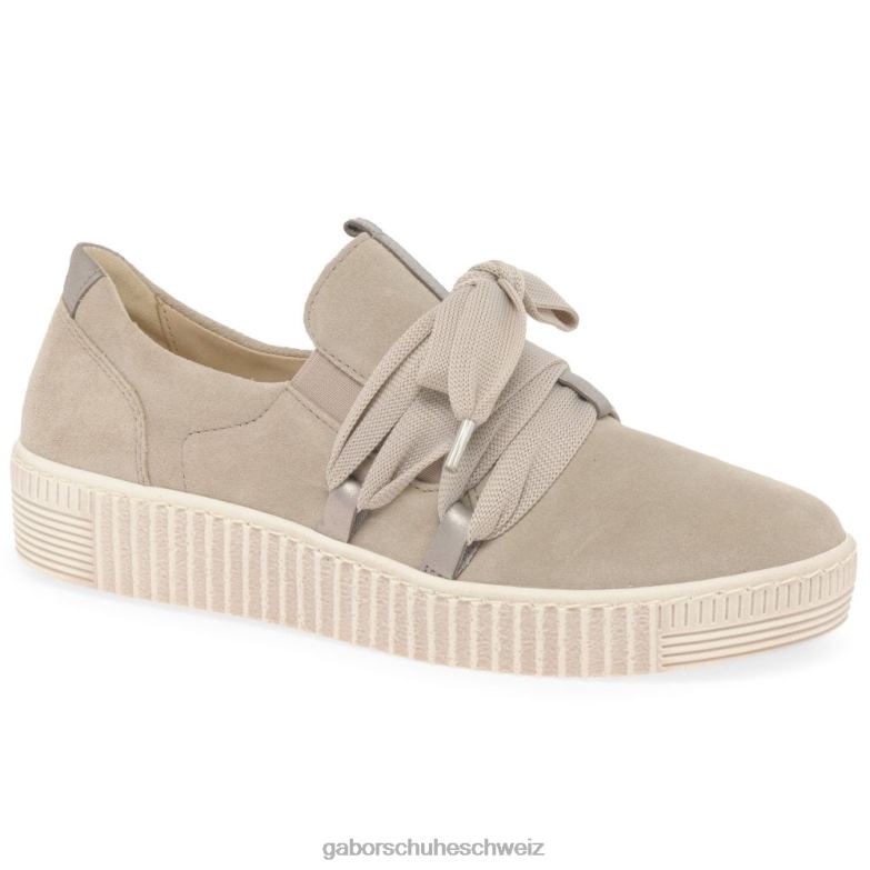 Schuhwerk Frauen Gabor Seidenwildleder/Muschel Lässige Walzer-Sneaker XTX02126