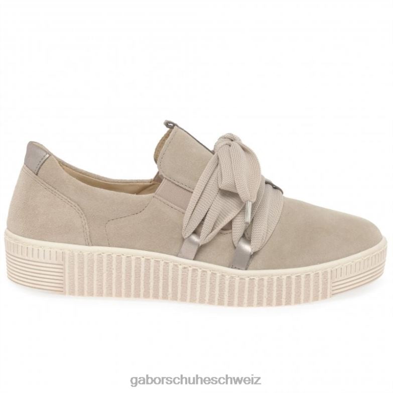 Schuhwerk Frauen Gabor Seidenwildleder/Muschel Lässige Walzer-Sneaker XTX02126