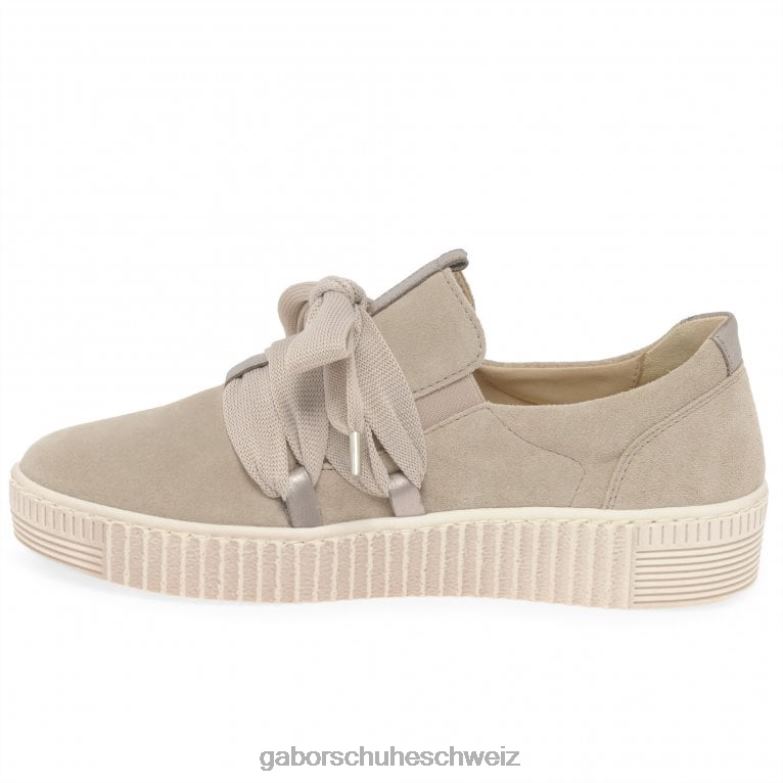 Schuhwerk Frauen Gabor Seidenwildleder/Muschel Lässige Walzer-Sneaker XTX02126