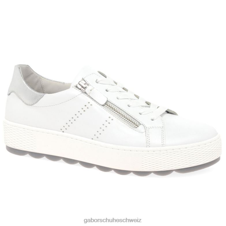 Schuhwerk Frauen Gabor Weißsilber Freizeit-Sneaker von Quench XTX02136