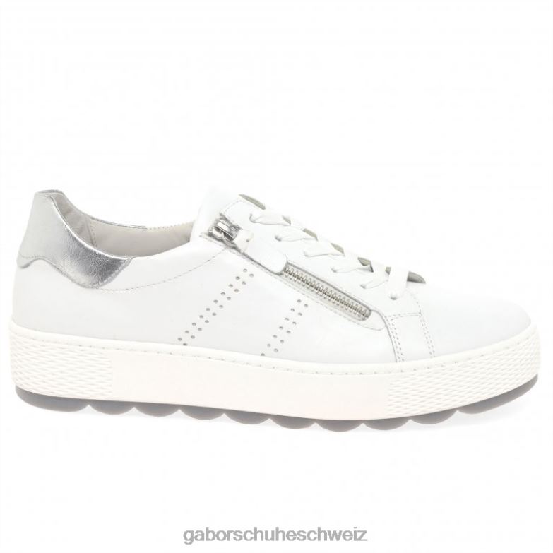 Schuhwerk Frauen Gabor Weißsilber Freizeit-Sneaker von Quench XTX02136