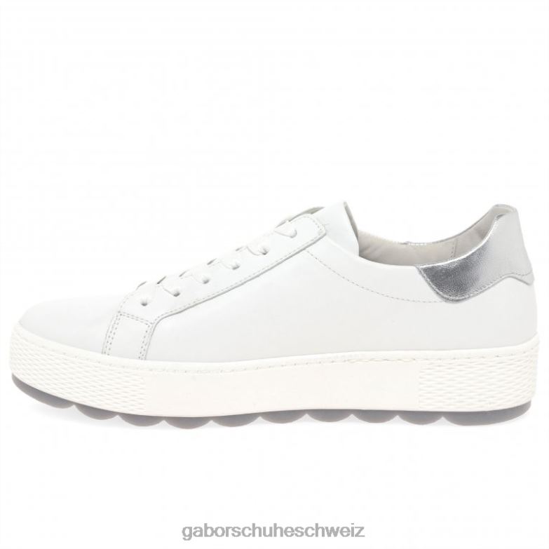 Schuhwerk Frauen Gabor Weißsilber Freizeit-Sneaker von Quench XTX02136
