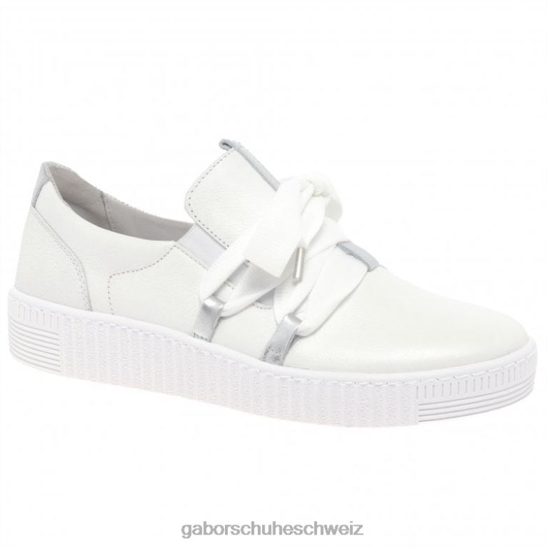 Schuhwerk Frauen Gabor Weißsilber Lässige Walzer-Sneaker XTX02130