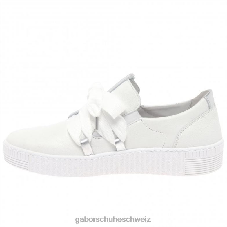 Schuhwerk Frauen Gabor Weißsilber Lässige Walzer-Sneaker XTX02130