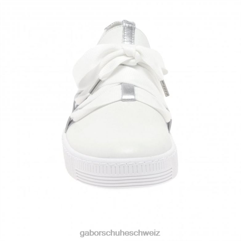 Schuhwerk Frauen Gabor Weißsilber Lässige Walzer-Sneaker XTX02130