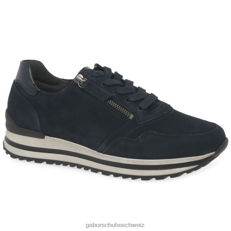 Schuhwerk Frauen Gabor dunkelblaues Wildleder Nulon-Trainer XTX02146