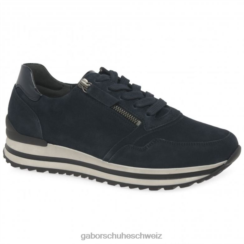 Schuhwerk Frauen Gabor dunkelblaues Wildleder Nulon-Trainer XTX02146