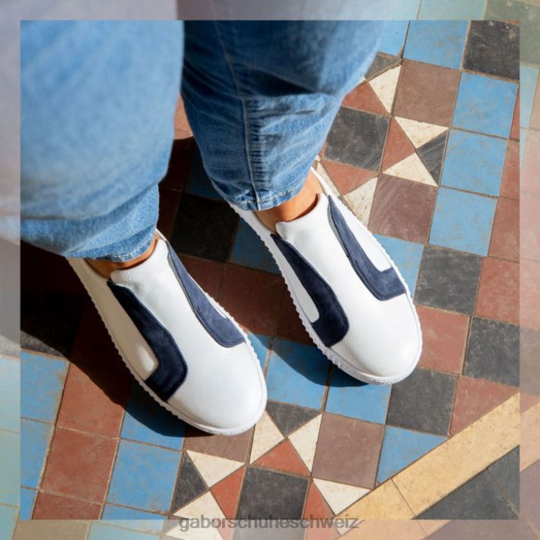 Schuhwerk Frauen Gabor weiß/marine Freizeit-Sneaker von Wye Sports XTX02140