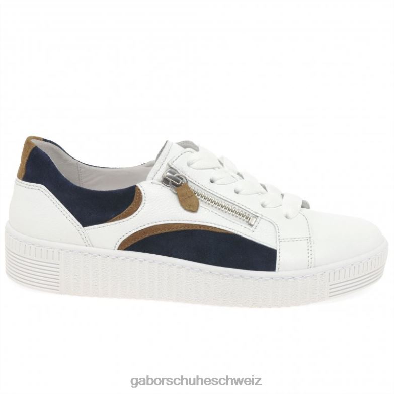 Schuhwerk Frauen Gabor weiß/marine Wemo-Trainer XTX02143