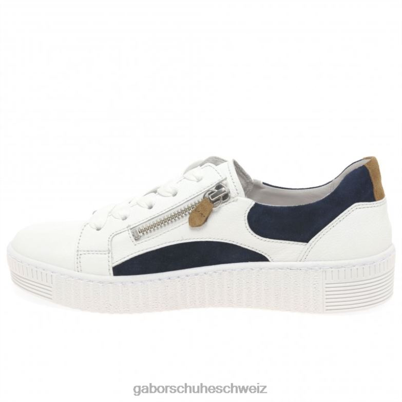 Schuhwerk Frauen Gabor weiß/marine Wemo-Trainer XTX02143