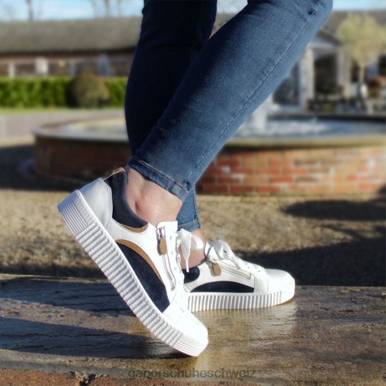 Schuhwerk Frauen Gabor weiß/marine Wemo-Trainer XTX02143