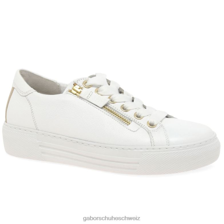Schuhwerk Frauen Gabor weiß/platin Campus-Trainer XTX02144