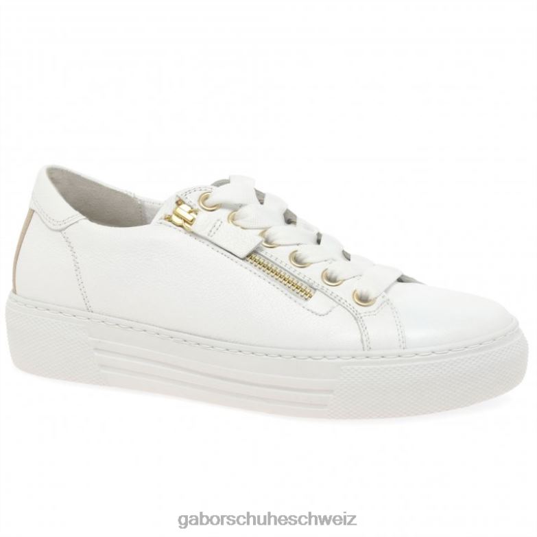Schuhwerk Frauen Gabor weiß/platin Campus-Trainer XTX02144