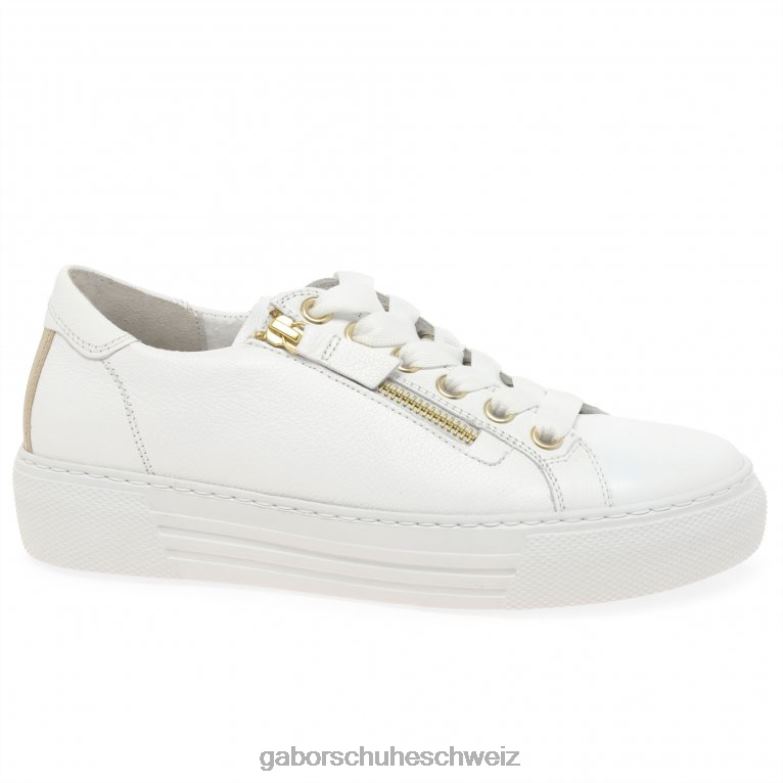 Schuhwerk Frauen Gabor weiß/platin Campus-Trainer XTX02144