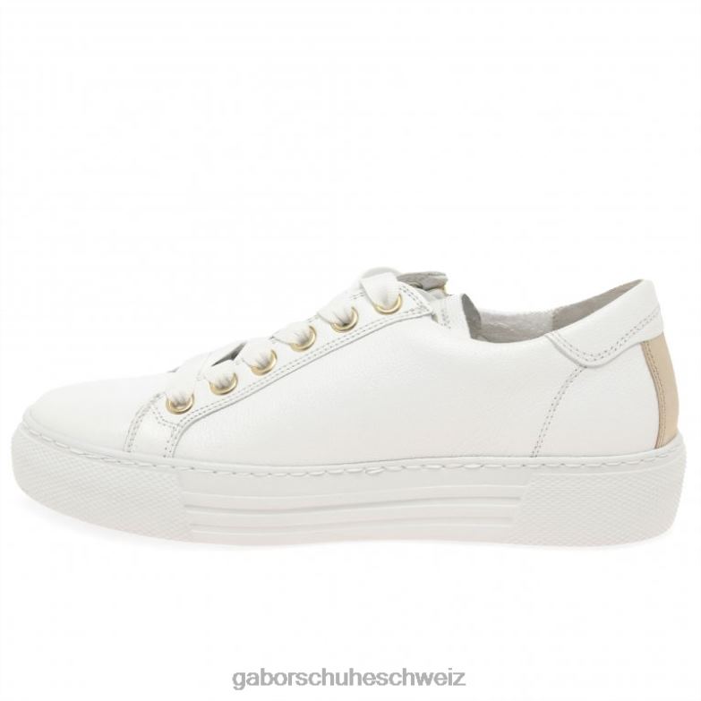 Schuhwerk Frauen Gabor weiß/platin Campus-Trainer XTX02144