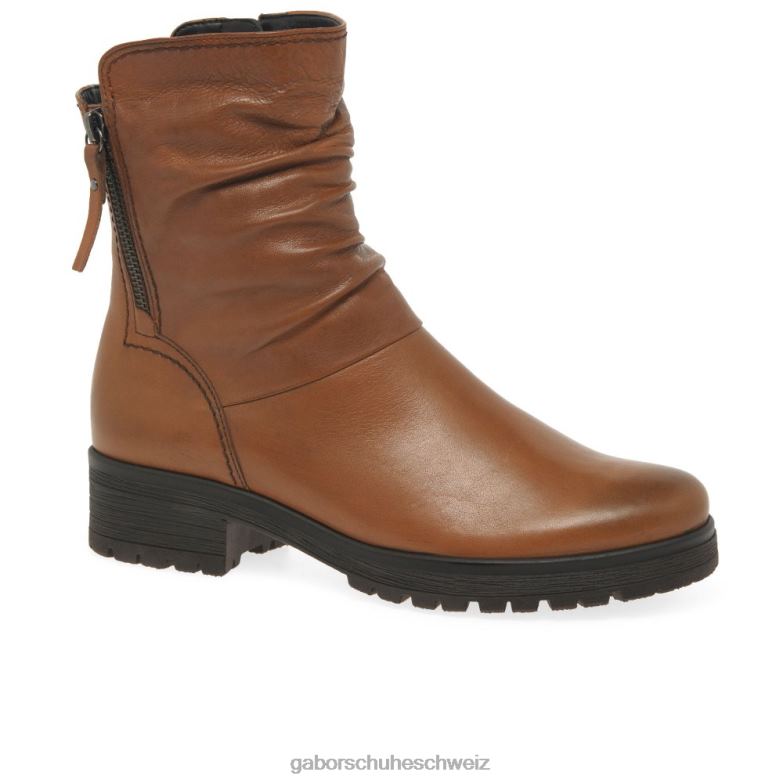 Schuhwerk Frauen Gabor Cognac Zola Bikerstiefel XTX02334