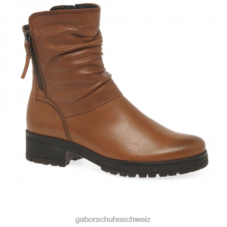 Schuhwerk Frauen Gabor Cognac Zola Bikerstiefel XTX02334