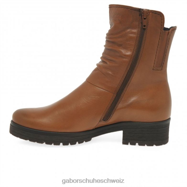 Schuhwerk Frauen Gabor Cognac Zola Bikerstiefel XTX02334