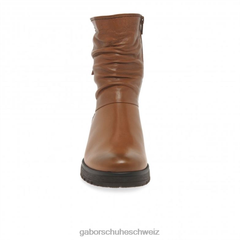 Schuhwerk Frauen Gabor Cognac Zola Bikerstiefel XTX02334