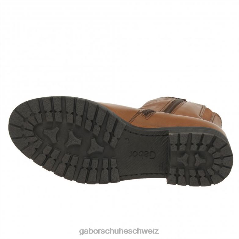 Schuhwerk Frauen Gabor Cognac Zola Bikerstiefel XTX02334