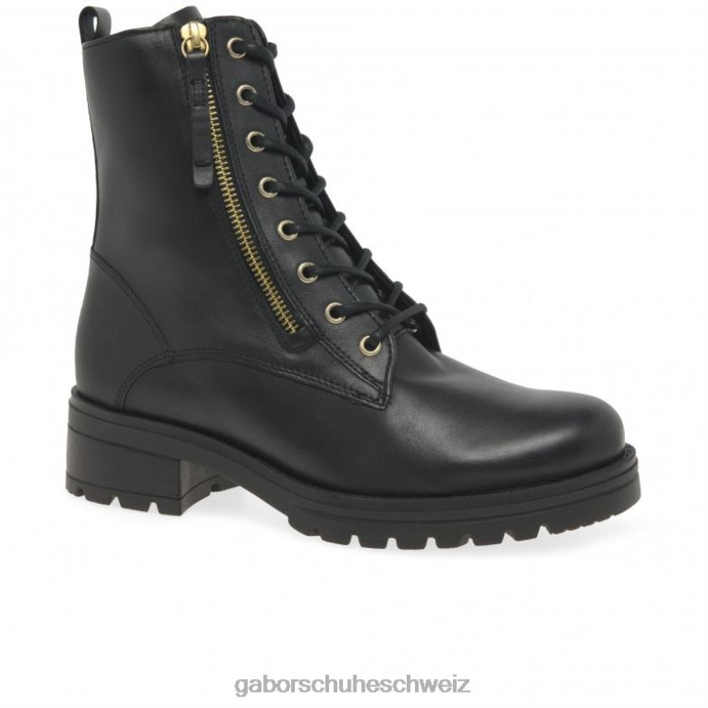 Schuhwerk Frauen Gabor Schwarz Bikerstiefel servieren XTX02253