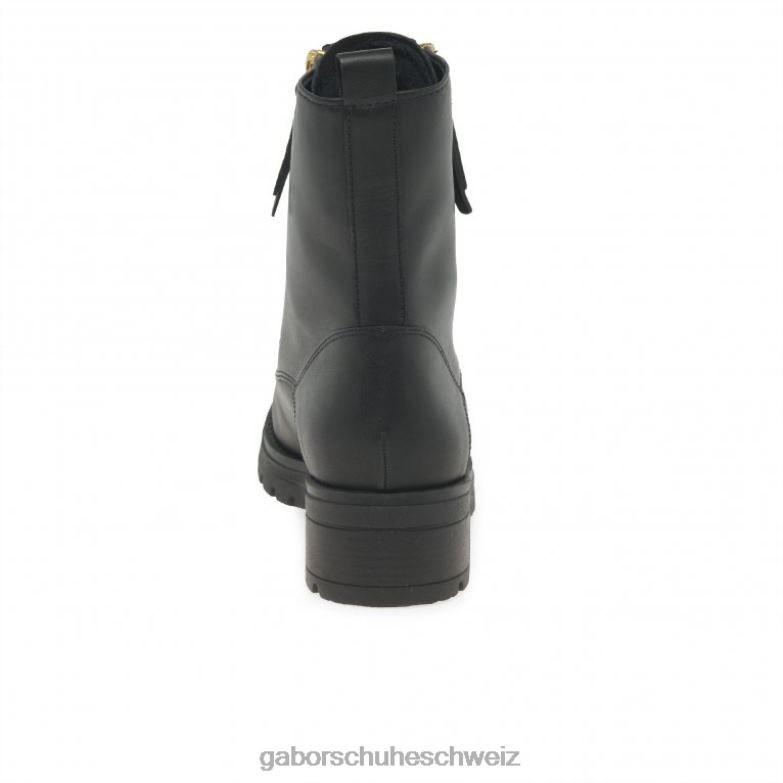 Schuhwerk Frauen Gabor Schwarz Bikerstiefel servieren XTX02253