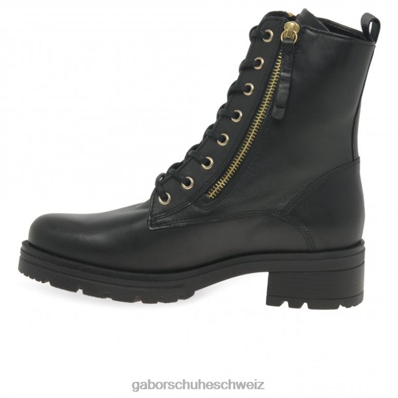 Schuhwerk Frauen Gabor Schwarz Bikerstiefel servieren XTX02253