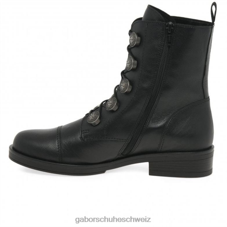 Schuhwerk Frauen Gabor Schwarz Damen-Bikerstiefel XTX02200