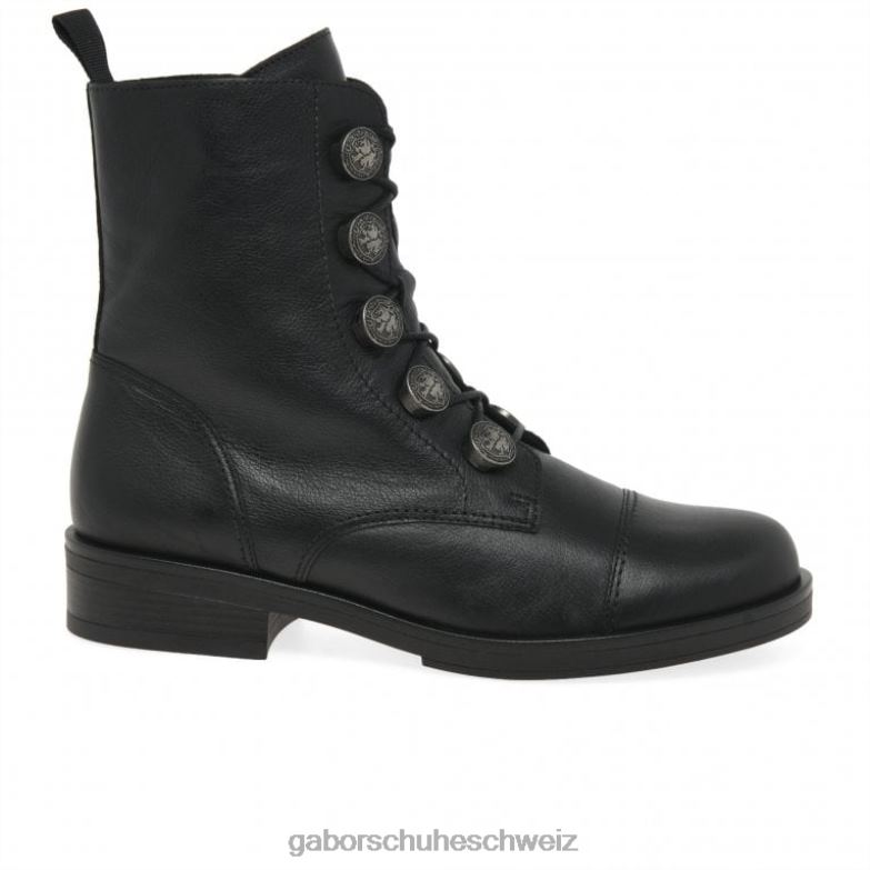 Schuhwerk Frauen Gabor Schwarz Damen-Bikerstiefel XTX02200