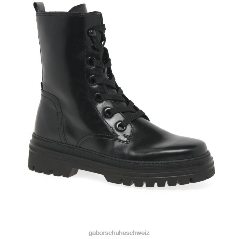 Schuhwerk Frauen Gabor Schwarz Genua-Militärstiefel XTX02234