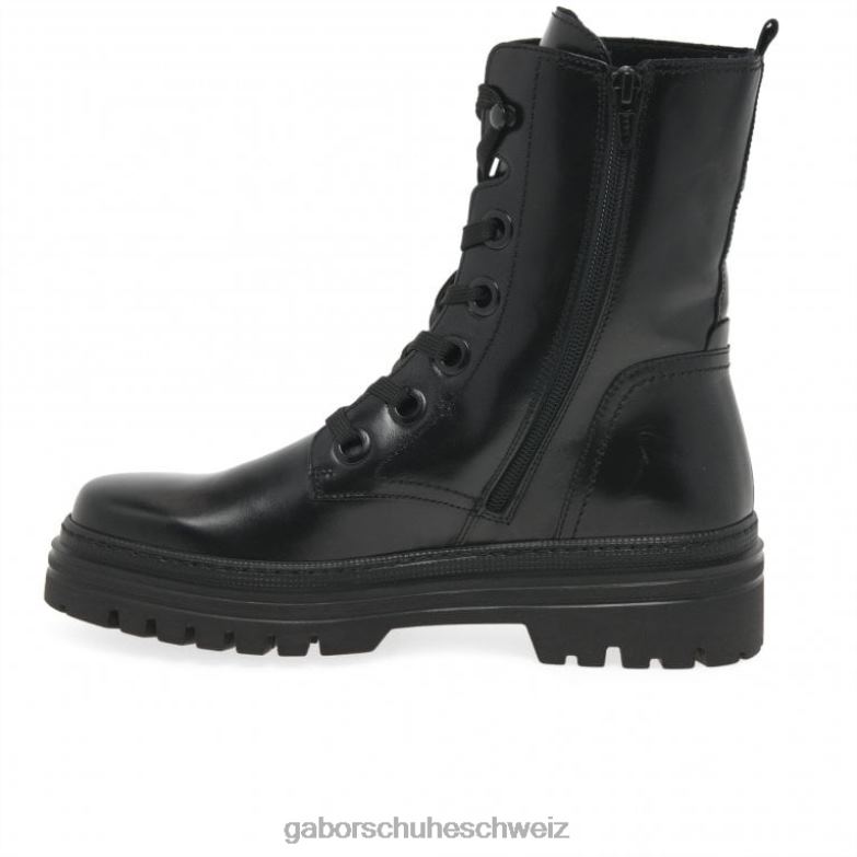 Schuhwerk Frauen Gabor Schwarz Genua-Militärstiefel XTX02234