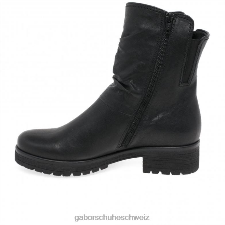 Schuhwerk Frauen Gabor Schwarz Zola Bikerstiefel XTX02201
