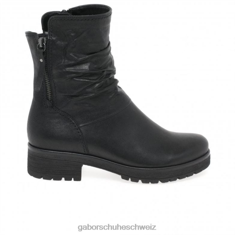 Schuhwerk Frauen Gabor Schwarz Zola Bikerstiefel XTX02201
