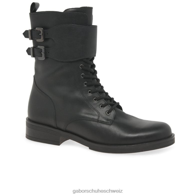 Schuhwerk Frauen Gabor Schwarz hintere Bikerstiefel XTX02237