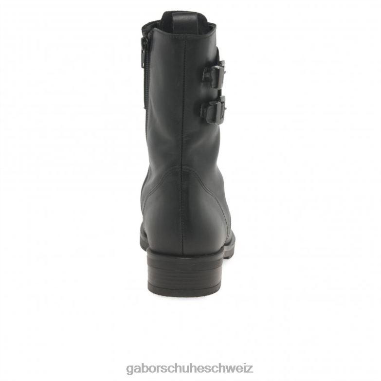 Schuhwerk Frauen Gabor Schwarz hintere Bikerstiefel XTX02237