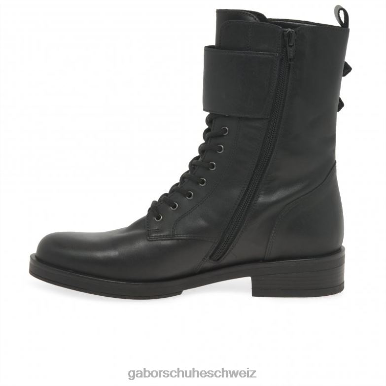 Schuhwerk Frauen Gabor Schwarz hintere Bikerstiefel XTX02237
