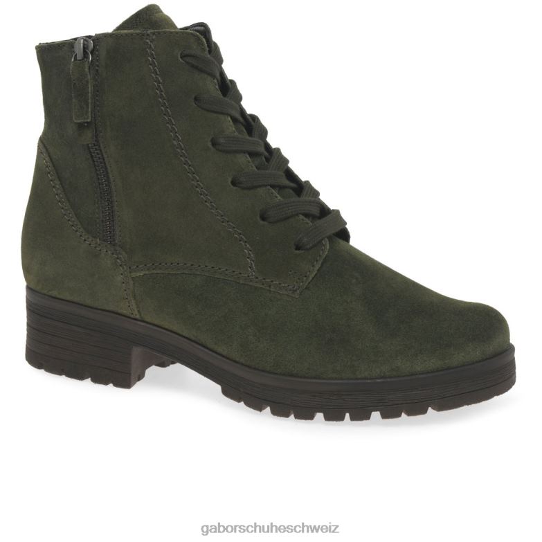 Schuhwerk Frauen Gabor olivfarbenes Wildleder Zane-Stiefeletten XTX02208