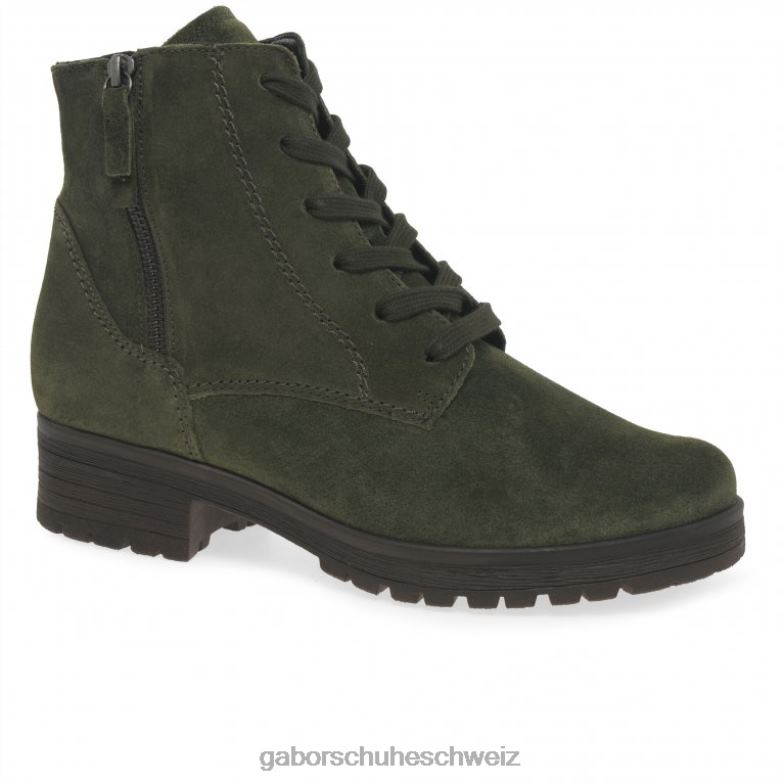 Schuhwerk Frauen Gabor olivfarbenes Wildleder Zane-Stiefeletten XTX02208