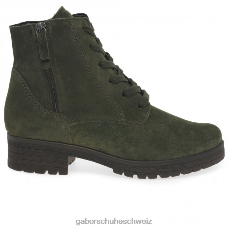 Schuhwerk Frauen Gabor olivfarbenes Wildleder Zane-Stiefeletten XTX02208