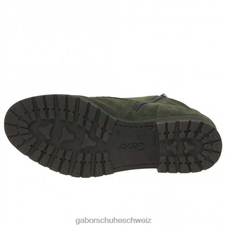 Schuhwerk Frauen Gabor olivfarbenes Wildleder Zane-Stiefeletten XTX02208