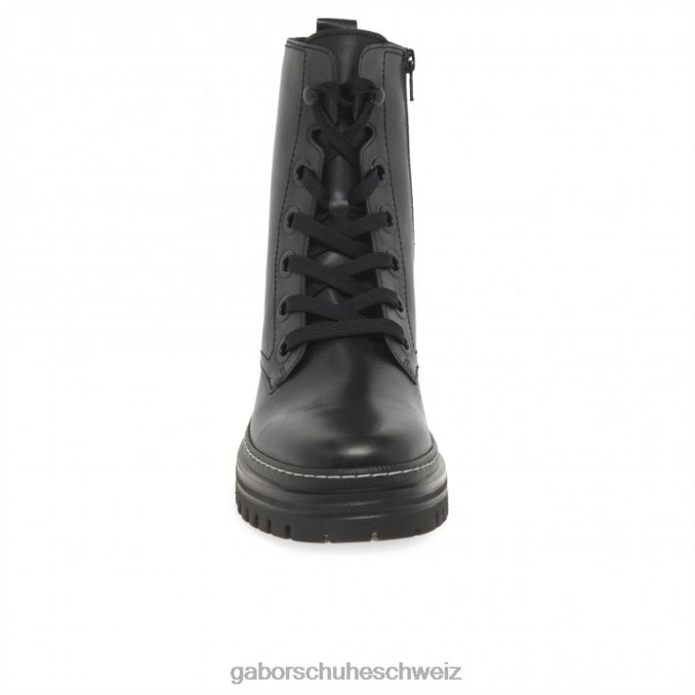 Schuhwerk Frauen Gabor schwarz/weißer Stich Genua-Militärstiefel XTX02232