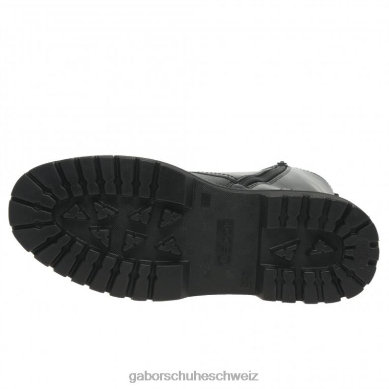 Schuhwerk Frauen Gabor schwarz/weißer Stich Genua-Militärstiefel XTX02232