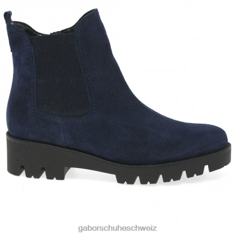 Schuhwerk Frauen Gabor Marine-Wildleder Newport Chelsea-Stiefel XTX02211