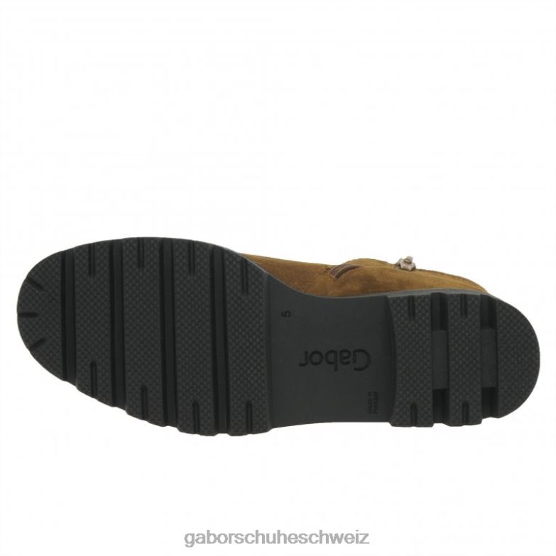 Schuhwerk Frauen Gabor cognacfarbenes Wildleder Newport Chelsea-Stiefel XTX02212